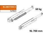 MOVENTO mit BLUMOTION S, Vollauszug für Holzschubkasten, 60 kg, NL=700mm, ohne Kupplungen, für TIP-ON-Blumotion, 766H7000S